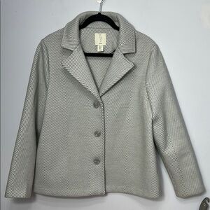 Joie Gray Wool Blend Herringbone Elegant Jacket